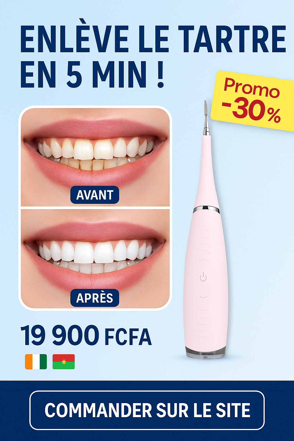 Détartreur dentaire électrique – Nettoyage & Blanchiment pro à domicile ⭐⭐⭐⭐